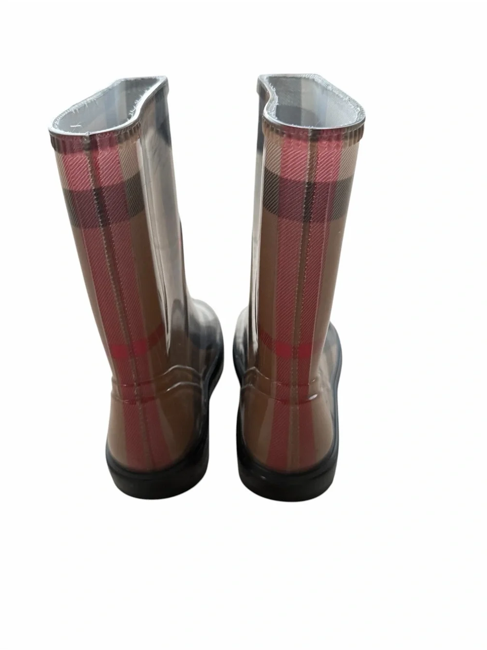 Burberry Kids Plaid Rainboots Equestrian Casual Luxury Size 9/10 U.S.; EU 27/28